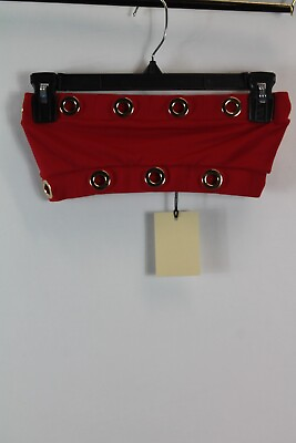 #ad OYE Womens Red Gold Bandeau Bikini Top #XS $34.99