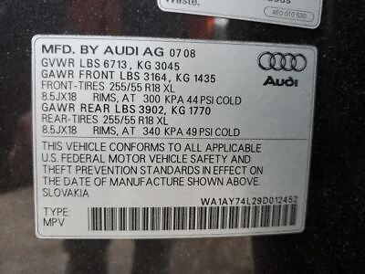 #ad Trunk Hatch Tailgate With Spoiler Fits 07 09 AUDI Q7 8387589 $468.00