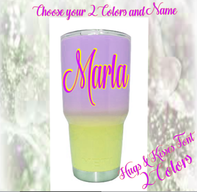 #ad Monogram Vinyl Decal Sticker For Tumblers Cups Personalized Name $3.50