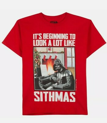 #ad Boys Christmas Star Wars Darth Vader quot;SITHMASquot; Tshirt Size XS 4 5 NWT $14.00