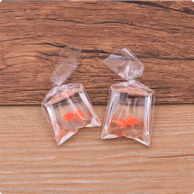 #ad 6pcs 23*30mm Transparent Resin Goldfish Charms In Water Jewelry Pendant Red AU $19.99