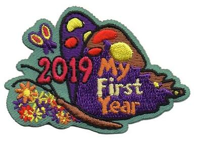 #ad Girl 2019 MY FIRST YEAR of Scouting Fun Patches Badges crests SCOUTS GUIDES $1.00