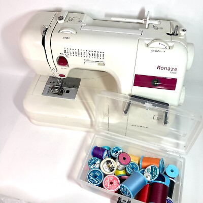 #ad Janome Monaze E2000 Sewing Machine White color Mint condition with thread box $299.00