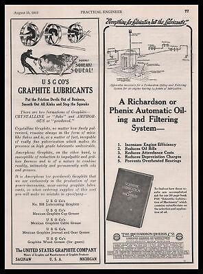 #ad 1912 U. S. Graphite Saginaw Michigan Devil Pulling A Pig#x27;s Tail Cartoon Print Ad $14.95