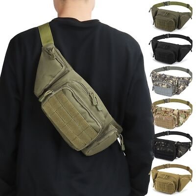#ad Tactical Fanny Pack Bumbag Waist Bag Military Hip Belt Outdoor Hiking Fishing $16.99