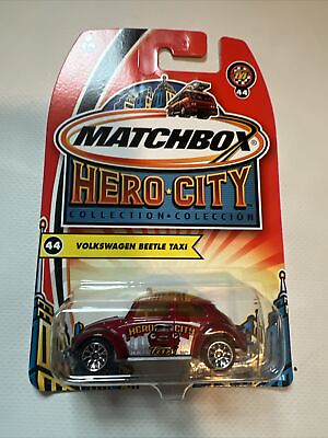 #ad 2004 Matchbox Hero City Volkswagen Beetle Taxi Red New Free Shipping  D2 $7.99