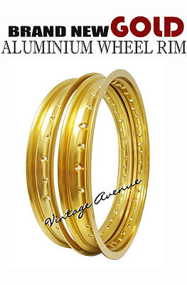 #ad YAMAHA RT1 RT2 RT3 ALUMINIUM GOLD FRONT 21quot; REAR 18quot; WHEEL RIM $115.00