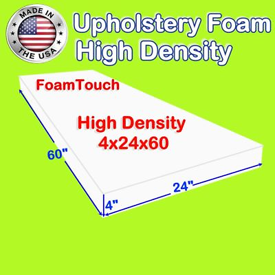 #ad Upholstery Foam Seat Cushion Sheets 4quot;x24quot;x60quot; Firm by FoamTouch Custom Cut $53.60