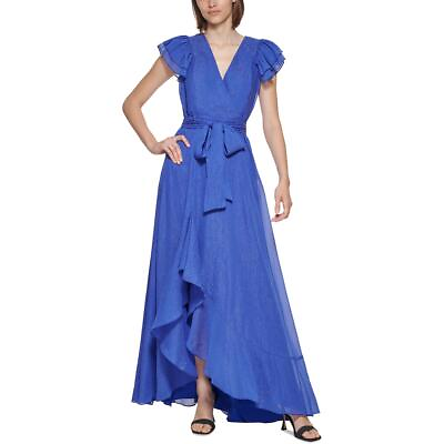 #ad Calvin Klein Womens Blue Chiffon Long Daytime Maxi Dress 14 BHFO 2087 $69.99