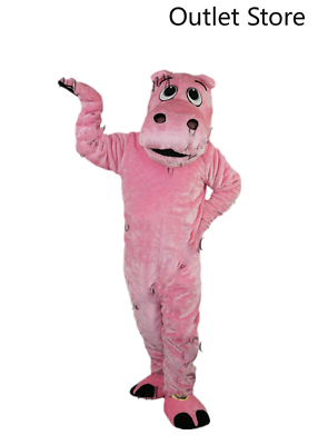 #ad Halloween Cartoon Pink Hippo Mascot Costume Cartoon Cosplay Party Dress Xmas $275.61