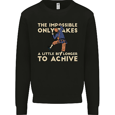 #ad Rock Climbing the Impossible Funny Climber Kids Sweatshirt Jumper $20.91