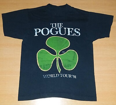 #ad Vtg The Pogues Band World Tour 91 Cotton Black All Size Unisex Shirt AP016 $18.99