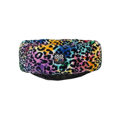 #ad Pet Pet Beds Rainbow Leopard Plush Round Bed $24.70