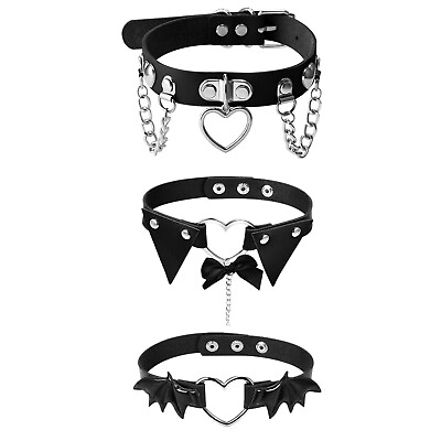 #ad Halloween Sexy Women Ladies Steampunk Gothic Punk Heart Choker Collar Necklace $10.89