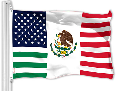 #ad G128 Mexico USA Friendship Flag 3x5 Ft Printed 150D Polyester Specialty Flag $12.99