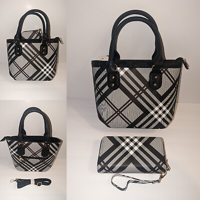 #ad Black Trim Multicolored Crossbody Bag Set $35.00
