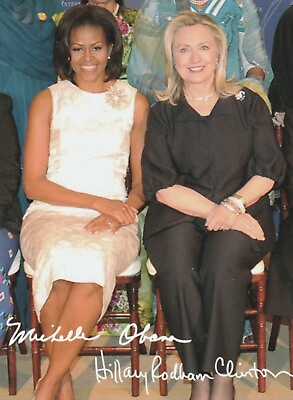 #ad quot;America#x27;s 1st Ladies...quot;Michelle Obama amp; Hillary Clintonquot; {Postcard} $4.09