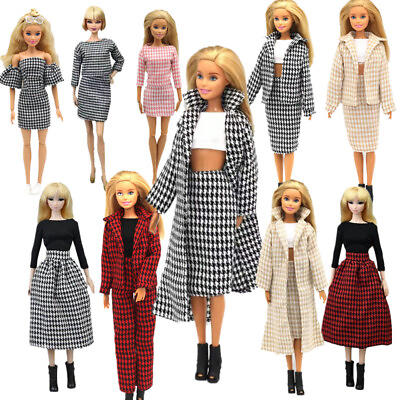 #ad Houndstooth Style 1 6 Doll Clothes 11.5quot; Doll Dress Outfit Jacket Coat Skirt Toy $3.95