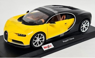 #ad MAISTO 1 18 Bugatti Chiron Yellow and Black Model car BRAND NEW IN BOX $39.00