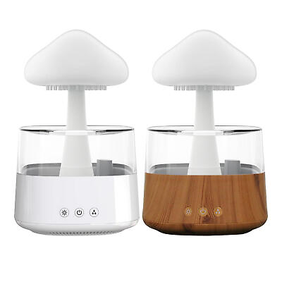 #ad 1 Pc Colorful Rain Cloud Humidifier Mushroom Lamp Raindrop Sound Bedroom $99.71