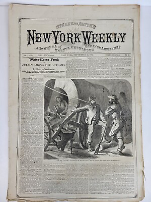 #ad Street and Smith#x27;s NEW YORK WEEKLY Newspaper Magazine September 22 1873 No.46 $29.99