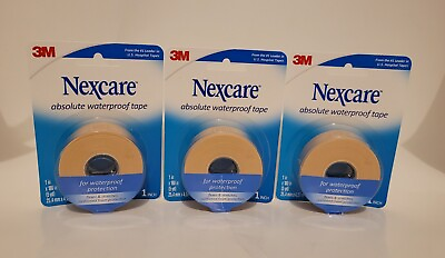 #ad 3 Nexcare Absolute Waterproof Flexible Tape Foam by 3M 1quot; x 180quot; 5 yd New $22.00