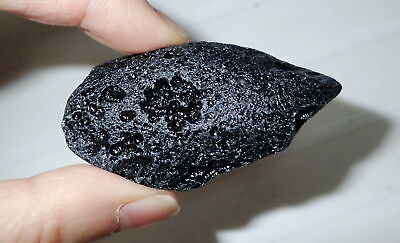 #ad Black Indochinite Tektite Stone from China 47.4 gram 60x30x21 mm $16.00