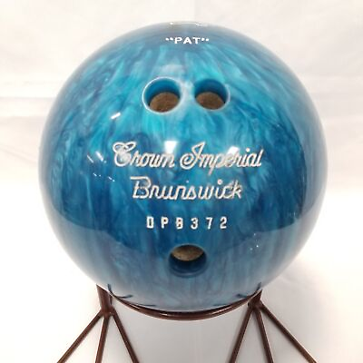 #ad Brunswick Crown Imperial Bowling Ball Teal Blue Marble Swirl 10 LB $19.99