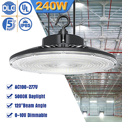 #ad 240W UFO LED High Bay Light Warehouse Commercial Ceiling UFO Lamp 33600 Lumens $91.20