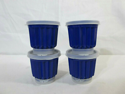 #ad Tupperware Set of 4 Blue 3 Piece Jel ette Jell O or Dessert Molds $16.72