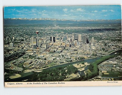 #ad Postcard Calgary Alberta . . . in the Foothills of The Canadian Rockies Canada $3.46