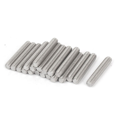 #ad 20pcs M6 x 35mm Male Threaded 304 Stainless Steel Rod Bar Studs Hardware $16.02