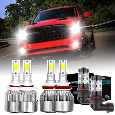 #ad 6X 6000k Ice Blue LED Headlight Fog Light For Dodge Ram 1500 2500 3500 09 18 $32.56