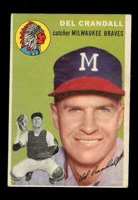 #ad Vintage 1954 Baseball Card TOPPS #12 DEL CRANDALL Catcher Milwaukee Braves $8.97