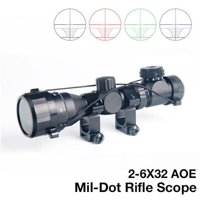 #ad 2 6x32 AOE Hunting Green Red Dot Illuminated Tactical Reticle Optical Sight $45.99