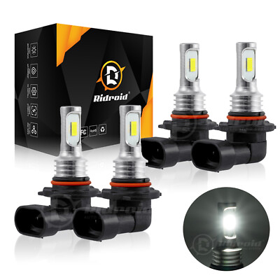 #ad 9005 9006 LED Headlights Kit Combo Bulbs 6500K High Low Beam Super White Bright $21.99