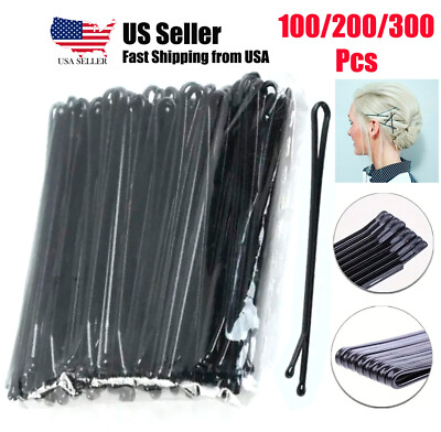 #ad Black Bobby Pins 3quot; Hair Pins Grips Clips Flat Salon Styling Pin 100 300 $7.99