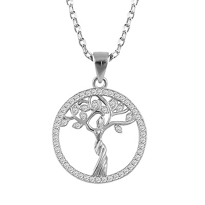 #ad 925 Sterling Silver Tree of Life Stylish amp; Beautiful Pendant Chain For Girls $39.18