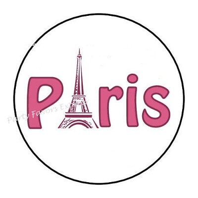 #ad PARIS EIFFEL TOWER PINK ENVELOPE SEALS LABELS STICKERS PARTY FAVORS $1.99