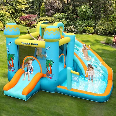 #ad Kids Inflatable Bounce House Water Slide W Blower amp; Splash Pool Outdoor Indoor $299.99
