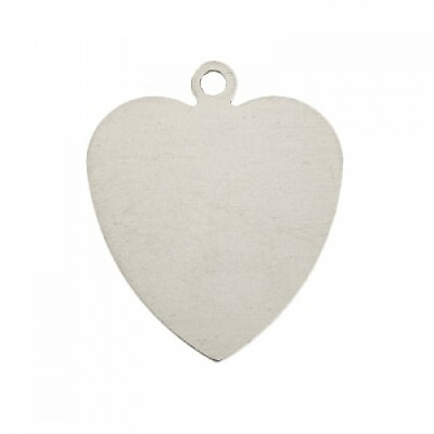 #ad One peice Sterling Silver 14mm Flat Plain Heart Charms $12.49
