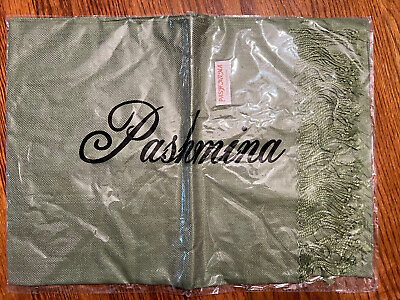 #ad PASHMINA Light Green Soft Scarf Rectangular Cover Up 100% $9.44
