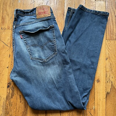 #ad Levis 559 Pants Mens 36x34 Blue Denim Jeans Relaxed Fit Straight Leg Distressed $18.00
