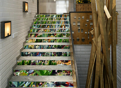 #ad 3D Plant Cactus AZ115 Stair Risers Decoration Mural Vinyl Wallpaper Kay $18.99