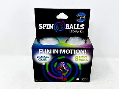 #ad Spin Balls LED Poi Kit 8 Light Modes Fun In Motion USB Rechargeable $22.50