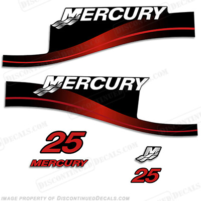 #ad Fits Mercury 25hp Outboard Decal Kit Blue or Red Available $74.95