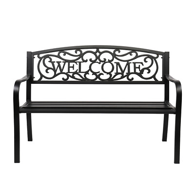 #ad Outdoor Cast Iron PVC Bench with Backrest Welcome Backrest Design $114.27
