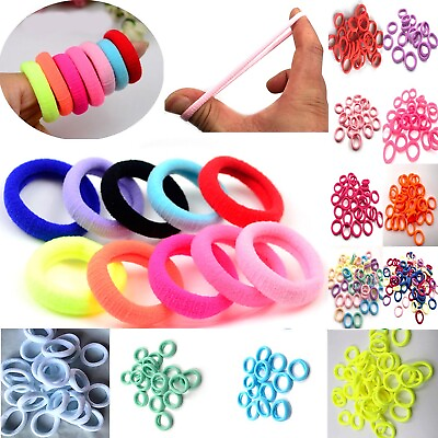 #ad 50 Pcs LOT Hair Accessories FOR Girls Kids Ponytail Holder Elastic Hair Bands ❉ C $3.69