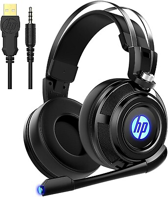 #ad HP Wired Stereo Gaming Headset with mic One Headset and LED Light w microphone $16.14