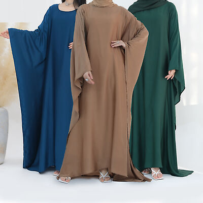 #ad Abaya Evening Farasha Robe Muslim Batwing Sleeve Women Maxi Dress Kaftan Islamic $37.18